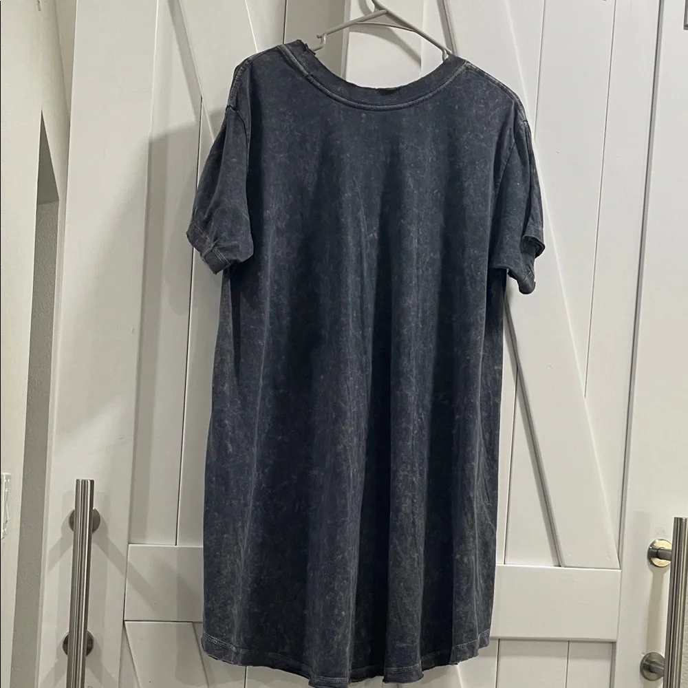 Free People Movement Blue Grey Tunic Leg Day Top XS Oversized Raw Edge - Picture 8 of 8